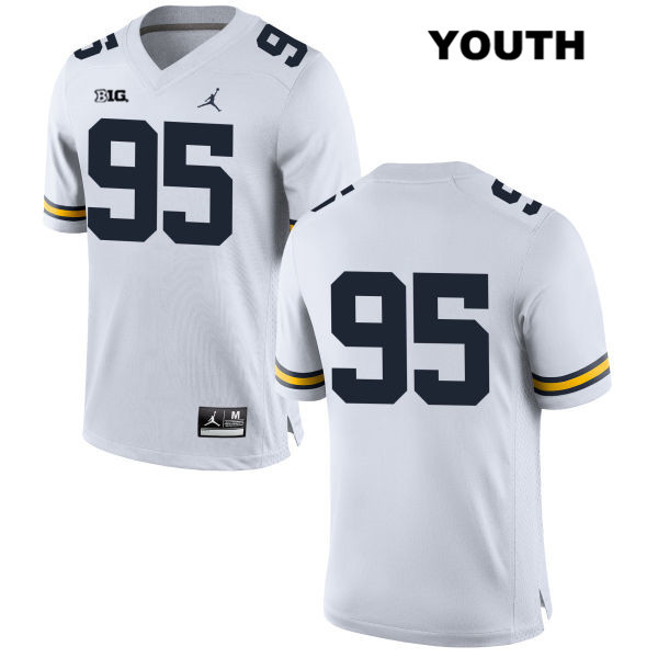 Youth NCAA Michigan Wolverines Donovan Jeter #95 No Name White Jordan Brand Authentic Stitched Football College Jersey SH25Z63MH